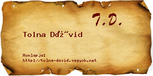 Tolna Dávid névjegykártya